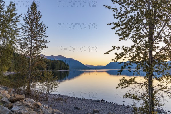 240905_168 Sunset over Lake McDonald along the Going to the Sun Road in Glacier National Park, Montana, USA