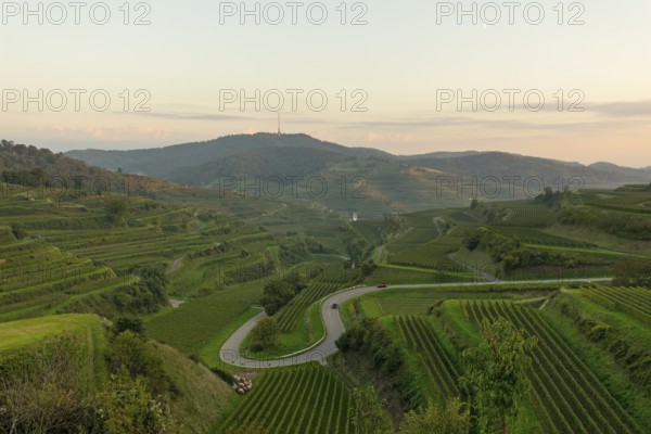 Texas pass in Kaiserstuhl at sunset, autumn. Baden-Württemberg, Germany