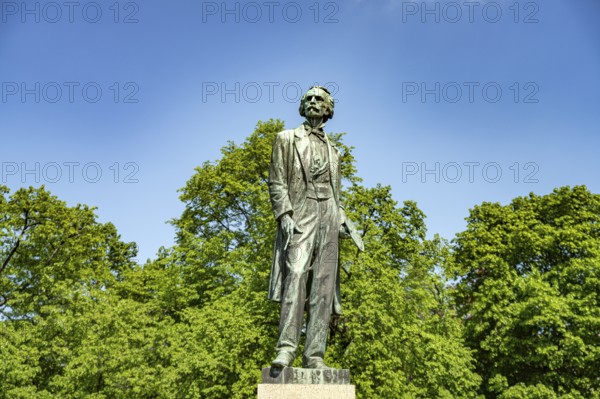 Statue of painter Josef Mánes in Prague, Czech Republic