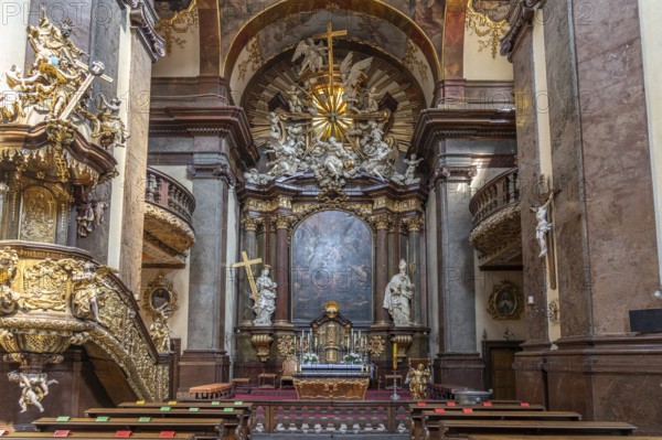 Interior of the Crucifixion Church in Prague, Czech Republic