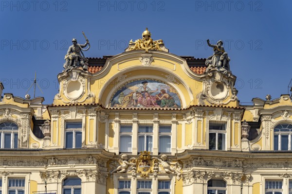The Art Nouveau Palace of the former municipal insurance company on Old Town Square in the Old Town of Prague, Prague, Czech Republic