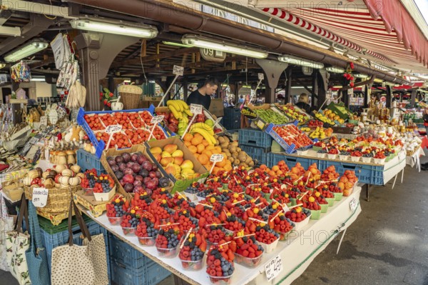 Fruit and fruit at a market in Prague, Czech Republic
