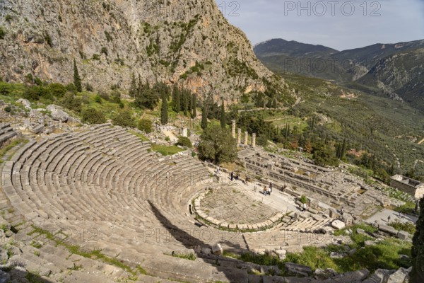 The Theatre of Delphi, Archaeological Site of Delphi, UNESCO World Heritage Site in Delphi, Greece