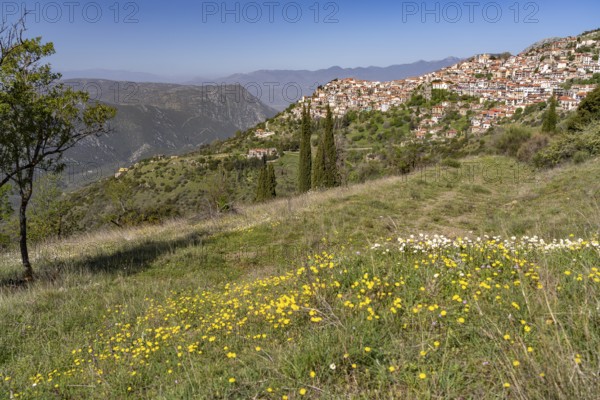 Landscape around the town of Arachova, Greece