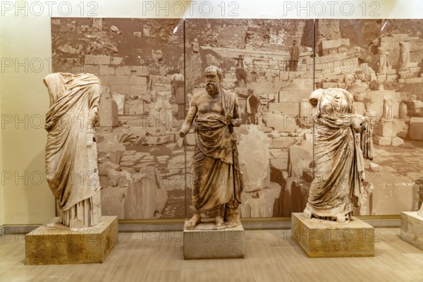 Statue of a philosopher in the Delphi Archaeological Museum, UNESCO World Heritage Site in Delphi, Greece
