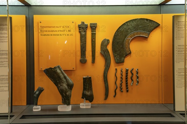 Bronze sculptures in the Delphi Archaeological Museum, UNESCO World Heritage Site in Delphi, Greece