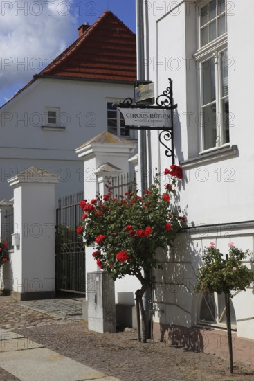 A heritage-protected house on the Circus, Putbus on the island of Rügen, Vorpommern-Rügen district, Mecklenburg-Western Pomerania, Germany