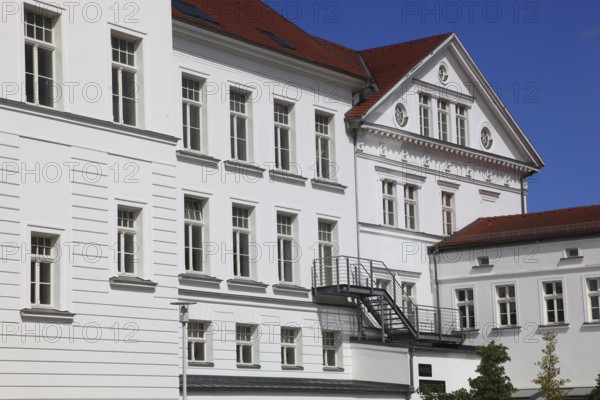 A heritage-protected house on the Circus, Putbus on the island of Rügen, Vorpommern-Rügen district, Mecklenburg-Western Pomerania, Germany