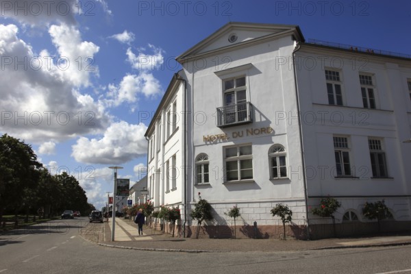 The heritage-protected building Hotel du Nord, Putbus on the island of Rügen, Vorpommern-Rügen district, Mecklenburg-Western Pomerania, Germany