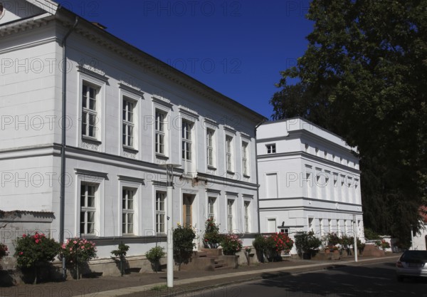 The heritage-protected house Circus 11, Putbus on the island of Rügen, Vorpommern-Rügen district, Mecklenburg-Western Pomerania, Germany