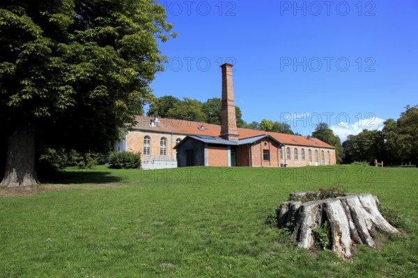 The stables built between 1821 and 1824 at the orangery in Putbus on the island of Rügen, Vorpommern-Rügen district, Mecklenburg-Western Pomerania, Germany
