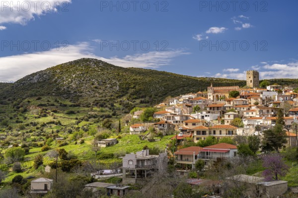 The village of Trachili on the island of Euboea or Evia, Greece