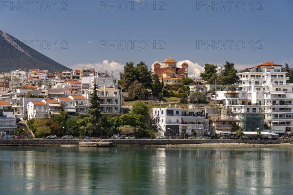 Euripos Canal and Kanithos, island capital Chalkida, island of Euboea or Evia, Greece