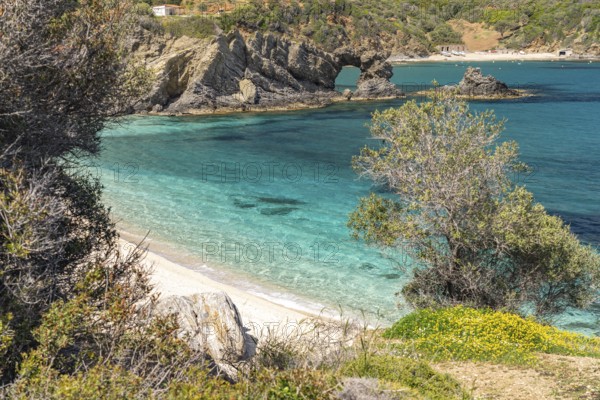 The beach of Kalamos, island of Euboea or Evia, Greece