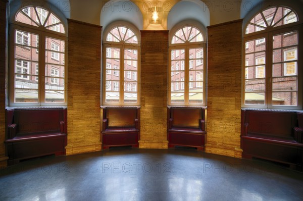 Interior view, stairwell, Kontorhaus Chilehaus, Free and Hanseatic City of Hamburg, Germany