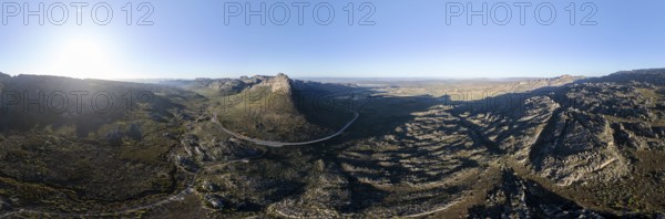 Parkhuispas mountain pass, aerial view of mountains and countryside, Cederberg Mountain Catchment Area, South Africa