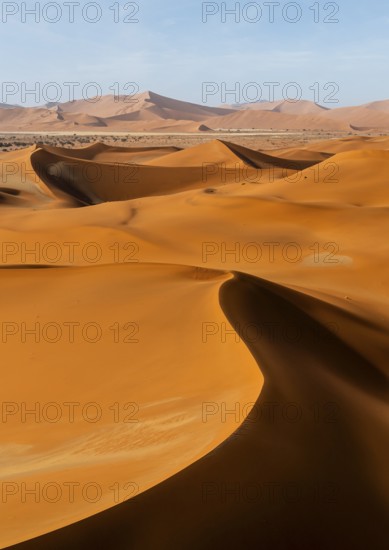Aerial view of sand dunes in the Namib Desert, Namib Naukluft Park, Namibia