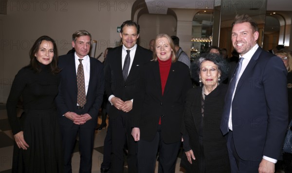 Anne Will, Uwe Neumärker, Prof. Dr. Stephan Frucht, Bärbel Bas, Lea Rosh, Danny Freymark at the Prize for Civil Courage against Right-Wing Radicalism and Anti-Semitism, 19th Charity Dinner Room of Names in Berlin's Hotel Adlon on 24.11.2025