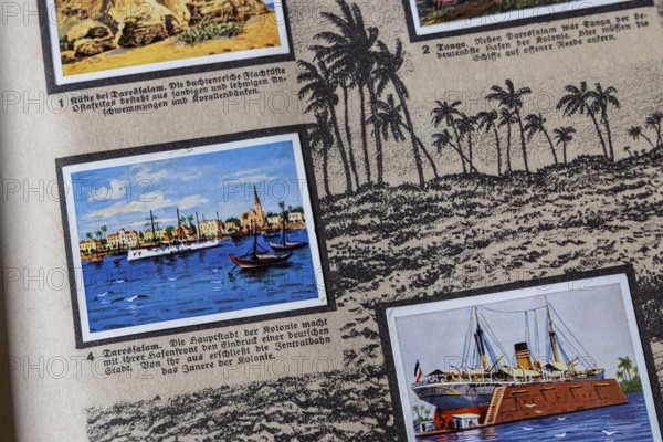 German colonies. Daresalam harbour front. German East Africa. An anthology published by Cigaretten-Bilderdienst Dresden from 1936. Germany