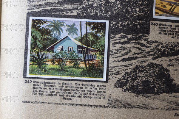 German colonies. Caroline Islands and Marshall Islands. European House in Jaluit. An anthology published by Cigaretten-Bilderdienst Dresden from 1936. Germany