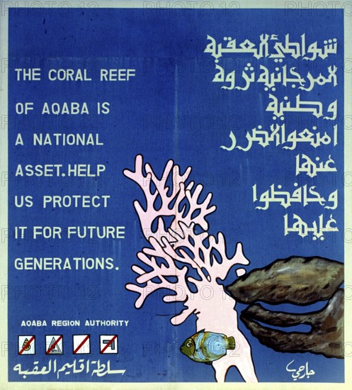 Coral Reef Protection Sign, Aqaba, Jordan