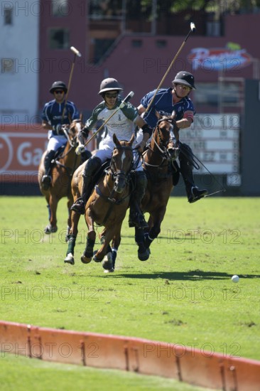 Scene at the 132nd Argentinean Open Polo Championship (Spanish 132nd Abierto Argentino de Polo de Palermo) in the Polo Stadium playing between La Hache Cria y Polo and La Dolfina 2 in Buenos Aires, Argentina