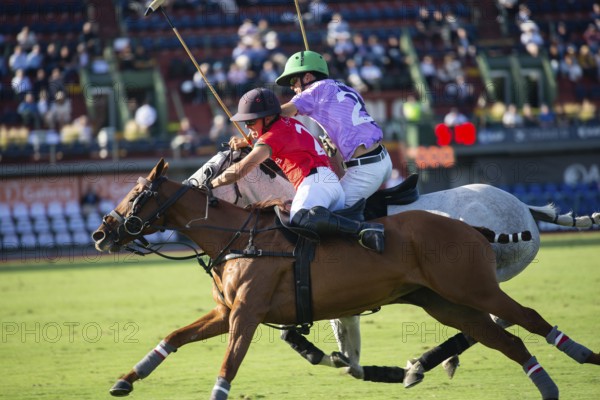 Scene at the 132nd Argentinean Open Polo Championship (Spanish 132nd Abierto Argentino de Polo de Palermo) in the Polo Stadium playing between La Irenita la Hache and La Ensenada in Buenos Aires, Argentina