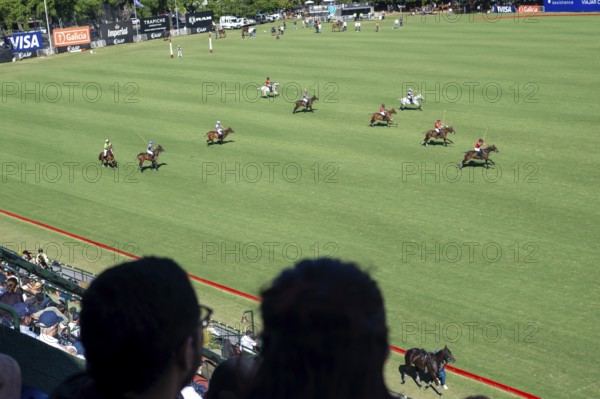 Spectators at the 132nd Argentine Open Polo Championship (Spanish 132nd Abierto Argentino de Polo de Palermo) at the Polo Stadium playing between La Irenita la Hache and La Ensenada in Buenos Aires, Argentina