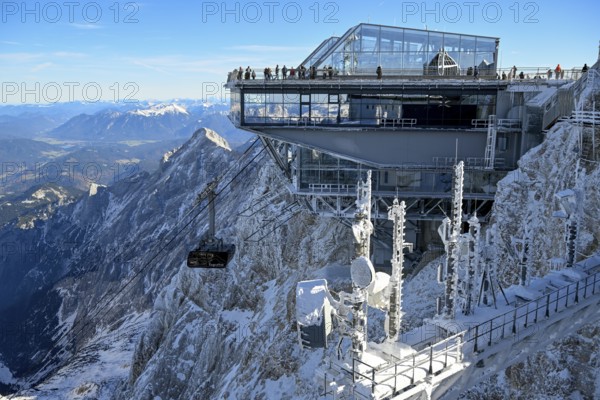 Mountain station of the cable car to the Zugspitze (2962 m), German side, Grainau municipality, Garmisch-Partenkirchen district, Bavaria, Germany
