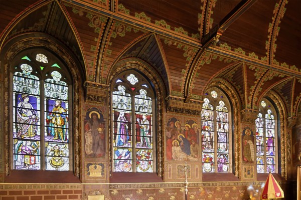 Holy Blood chapel, Figurative stained-glass window, Bruges, Belgium
