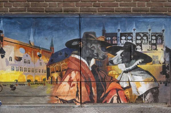 Painting on a city electrical box, Hanseatic City of Lübeck, Schleswig-Holstein, Germany