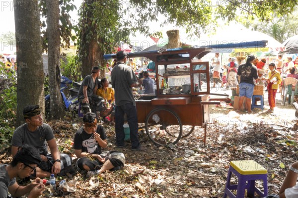 Grilled meat skewers, traditional warung, Ubud, Bali, Indonesia