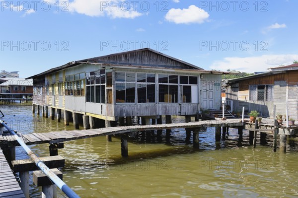 Kampong Ayer water village, Walkways and houses on stilts, Bandar Seri Begawan, Brunei