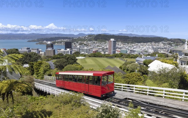 Panoramic skyline of Wellington downtown harbor, financial center and Lambton harbor