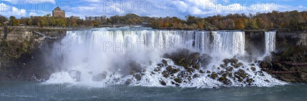 USA, panorama of scenic Niagara Waterfall, American side near Buffalo NY