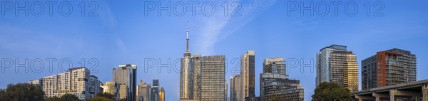 Toronto financial district skyline and modern architecture with corporate offices and condos