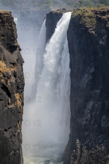 Water plunges into the depths, Victoria Falls and Gorge, Zimbabwe