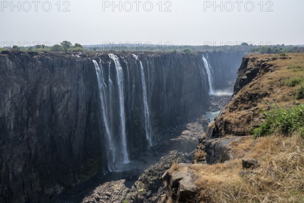 Water plunges into the depths, Victoria Falls and Gorge, Zimbabwe