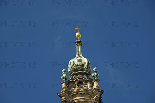 Tower, Hofkirche, Catholic Church of the Royal Court of Saxony, Sanctissimae Trinitatis Cathedral, Cathedral of the Holy Trinity, Dresden, Saxony, Germany