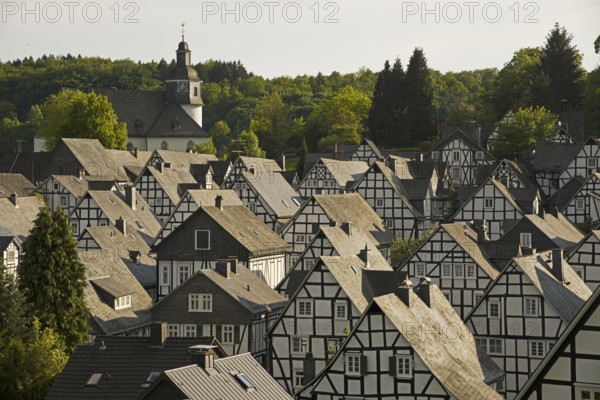 Historic Town Centre, Alter Flecken with Half-Timbered Houses, Freudenberg, Siegen-Wittgenstein Area, Siegerland Region, North Rhine-Westphalia, Germany