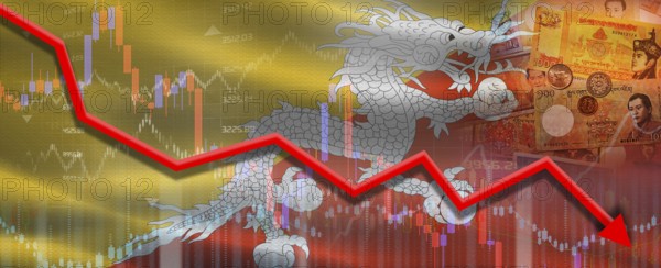 Republica Dominicana Financial Crisis on Economic Graph. Financial Fall Dominican on Economy Market