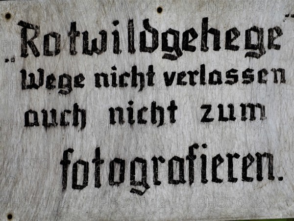 An information sign for photographers, North Rhine-Westphalia, Germany