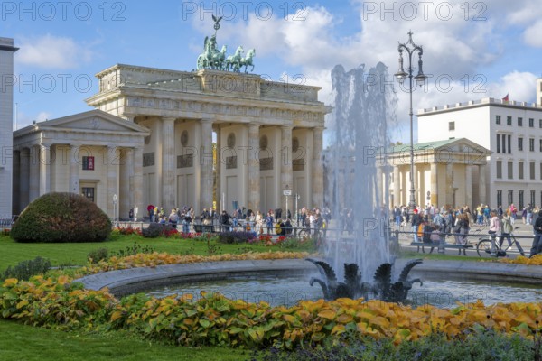 Fountain in front of Brandenburg Gate Berlin Germany