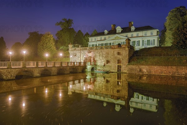Castle illuminates Bad Pyrmont Germany