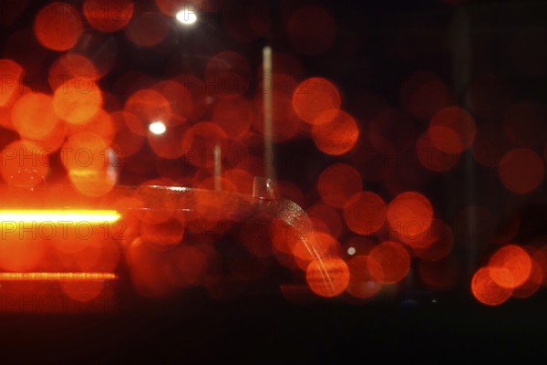 Car traffic at night in a big city, November, Germany