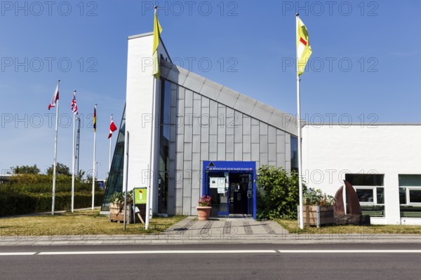 Visitor Center with Flags, Tourist Information, Rønne, Bornholm Island, Denmark
