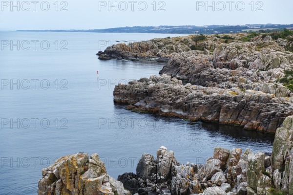 Coastline with granite rocks, Hammerknuden, Allinge, Bornholm, Denmark