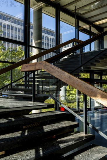 1960s style staircase in the interior of the Technical University on Marchstraße, Berlin, Germany