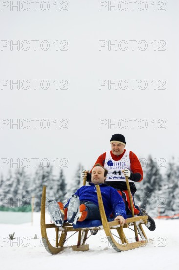 Horn sled racing, Waldau, Black Forest, Baden-Württemberg, Germany
