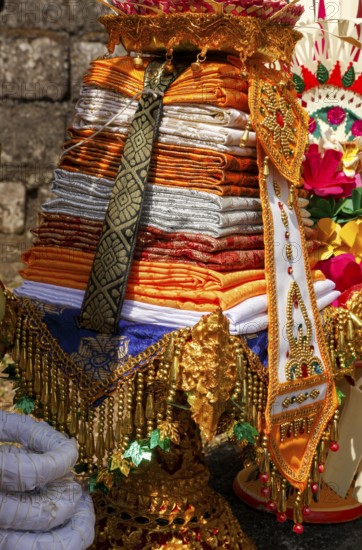 Sacrifices at a corpse cremation ceremony (Ngaben) in Ubud, Bali, Indonesia